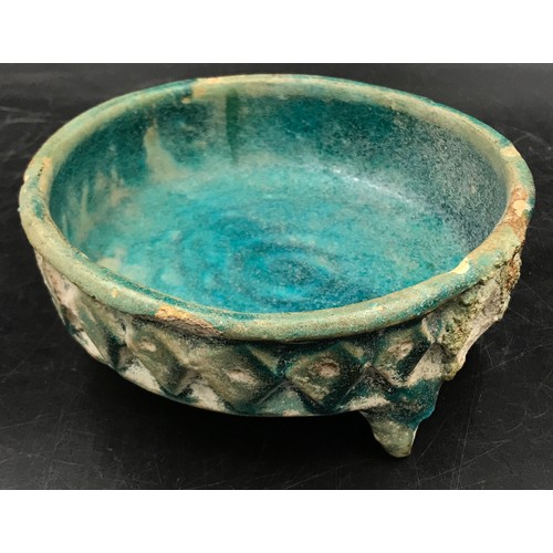 1254 - Persian Kashan pottery bowl with provenance from city museum Bristol.