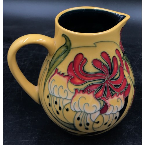 385 - A Moorcroft jug, dated 2008, tube lined with the Mustard Honeysuckle Haze pattern by Emma Bossons, f... 