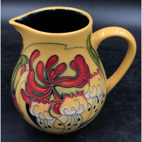 385 - A Moorcroft jug, dated 2008, tube lined with the Mustard Honeysuckle Haze pattern by Emma Bossons, f... 