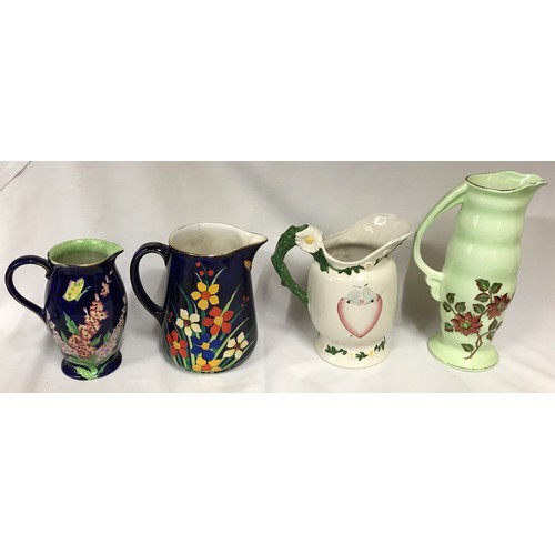 394 - Selection of four jugs tallest 27.5cm three by Maling and one by Shorter and Sons Ltd with E Knitter... 