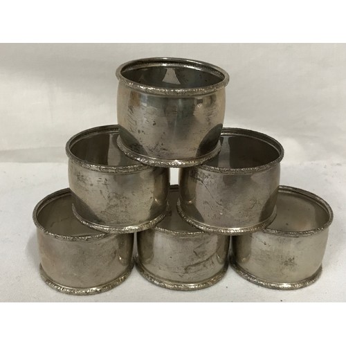 709 - Six Birks Sterling Silver matching napkin rings, total weight 130 gm