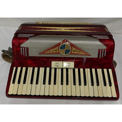 1158 - A Pigliacampo piano accordion with Bandon and Clarinet tone selection, cased made in Italy.