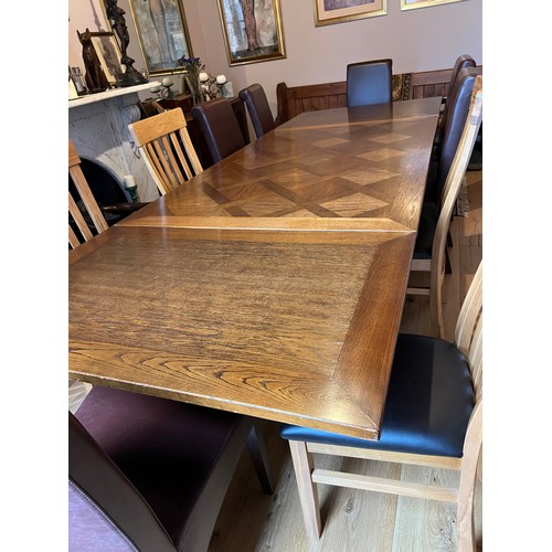 5 - A good quality continental oak large extending dining table. 180 w x 115 d x 74cm h (closed) 148cm w... 