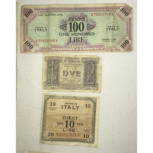 629 - A collection of world banknotes 37 in total to include India: 1 Rupee liaquat jung, 1 rupee note 194... 