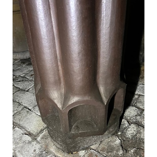 191 - Brown glaze Chimney Pot with crown top 120cm h