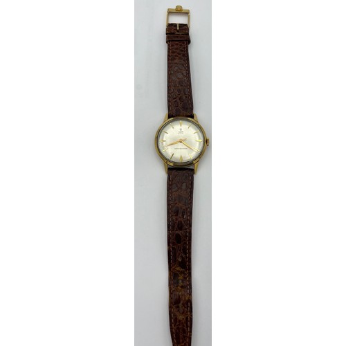 982 - Tudor Royal 9 carat gold gentleman’s wristwatch with leather strap.