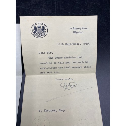 1246 - Sir Winston Churchill facsimille letter and signature on Downing Street headed paper together with t... 