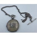 A ladies pocket watch with ornate dial, case marked 'Fine Silver' together with a hallmarked silver ... 