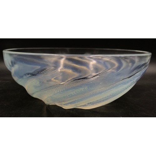 440 - A Lalique 'Poissons' opalescent glass dish,
moulded with fish, etched mark 'R. Lalique France'. No 3... 