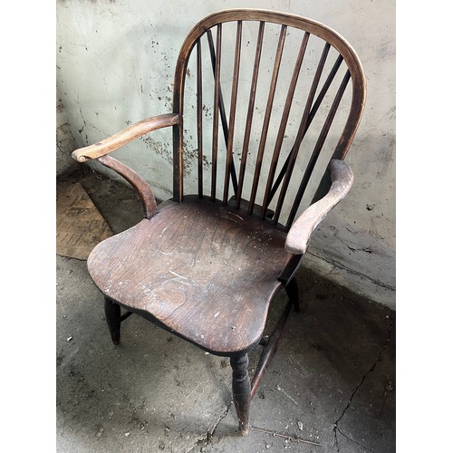 1 - A 19thC elm chair.