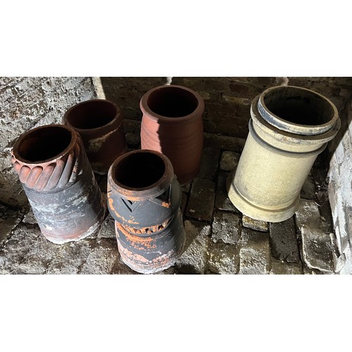 209 - Five various Chimney Pots tallest 53cm h