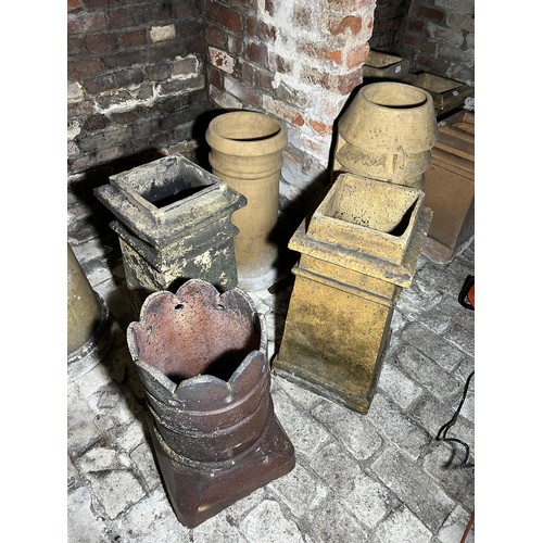 210 - Five various Chimney Pots including one crown top, tallest 79cm h