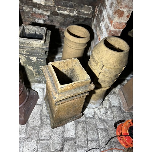 210 - Five various Chimney Pots including one crown top, tallest 79cm h