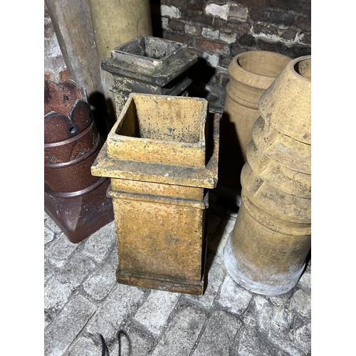 210 - Five various Chimney Pots including one crown top, tallest 79cm h