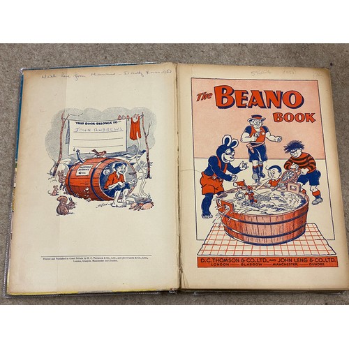 1034 - Books. The Beano Book. 1953; 1954 (2 copies); 1956; 1957 (lacking spine); 1959 (3 copies, 1 lacking ... 