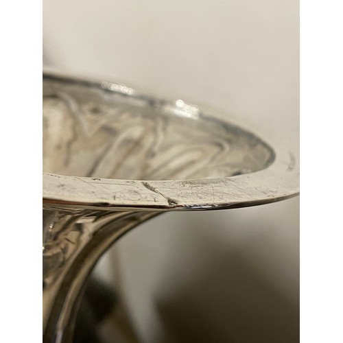 762 - Silver tazza London 1920, maker Alfred James How.  Weight 1228gm. Diameter 30cm. Height 19.5cm. 'Fra... 