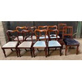 Two sets of four 19thC mahogany balloon back dining chairs together with 2 disassociated Edwardian s... 