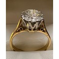 Solitaire diamond ring set in 18 carat yellow gold. Approximate weight 2.1ct. SI1/SI2, L/M.
Size K.