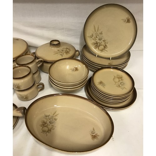 240 - Collection of Denby ware to include six dinner plates 25.5cm diameter, 2 tea plates, 6 small plates ... 