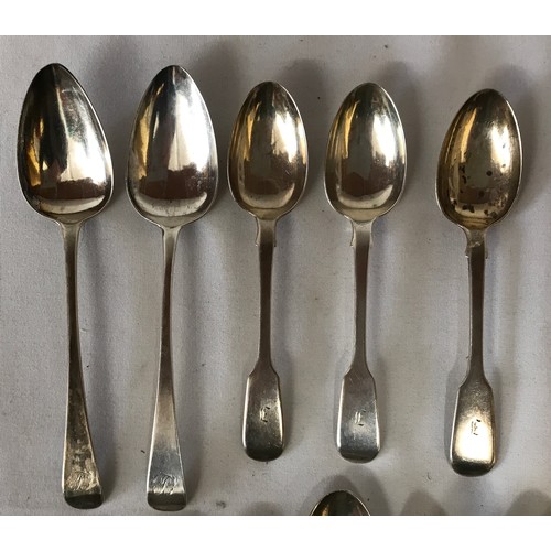 737 - Collection of silver spoons, 3 dated 1853 maker Elizabeth Eaton, pair of spoons London 1846 maker Jo... 