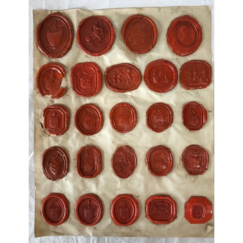 1106 - A large collection of 19thC Grand Tour Red Wax Intaglios along with 23 plaster impressions of coins.