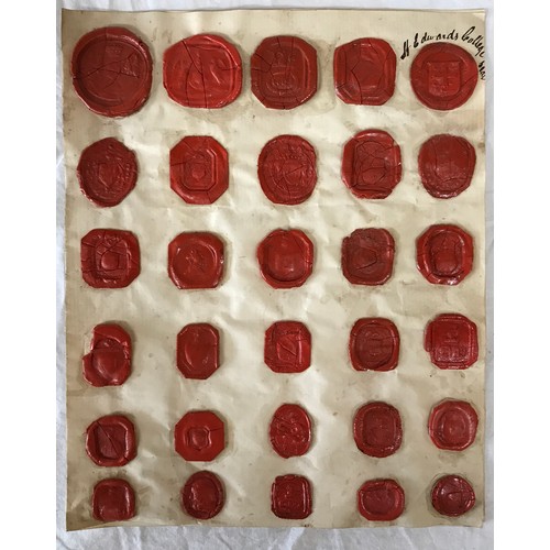 1106 - A large collection of 19thC Grand Tour Red Wax Intaglios along with 23 plaster impressions of coins.