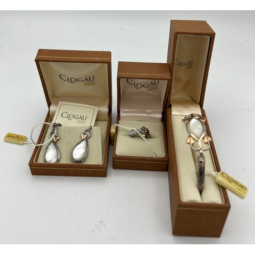 433 - Clogau gold and silver jewellery to include bracelet, pendant, ring and earrings. All in original bo... 