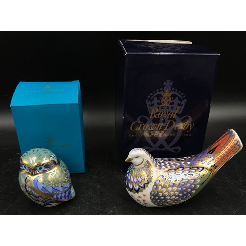 249 - Two Royal Crown Derby paperweights one Millennium dove an exclusive signature edition of 1500 and a ... 