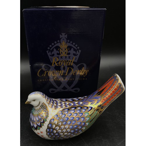 249 - Two Royal Crown Derby paperweights one Millennium dove an exclusive signature edition of 1500 and a ... 