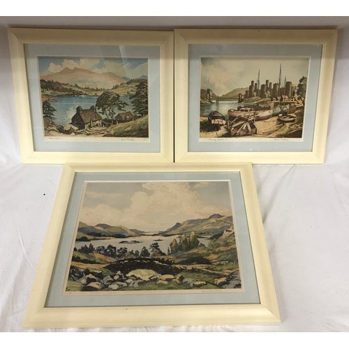 1143 - James Priddey (1916-1980) three prints to include 'Derwentwater from Ashness Bridge' 32 x 39cm 'Lake... 