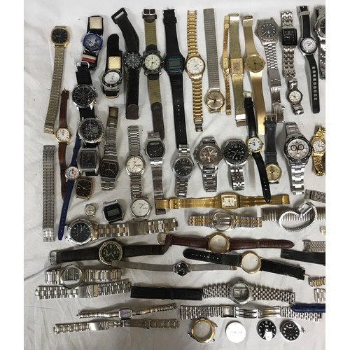 668 - A large collection of watches and watch parts to include some parts from Boss, Lorus, Sekonda and Ci... 