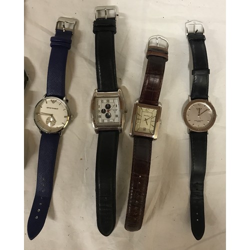 670 - A collection of gentlemen's watches to include some by Emporio Armani, Avia and Sekonda.