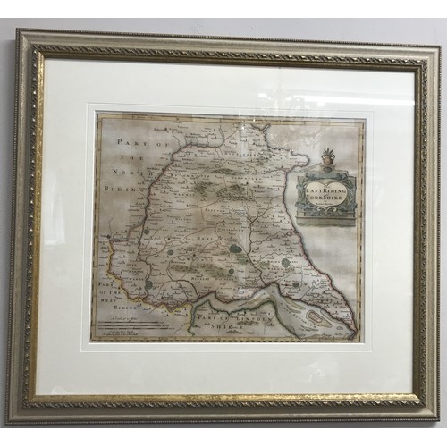 1148 - Robert Morden (British c.1650-1703): 'The East Riding of Yorkshire' engraved map with hand colouring... 