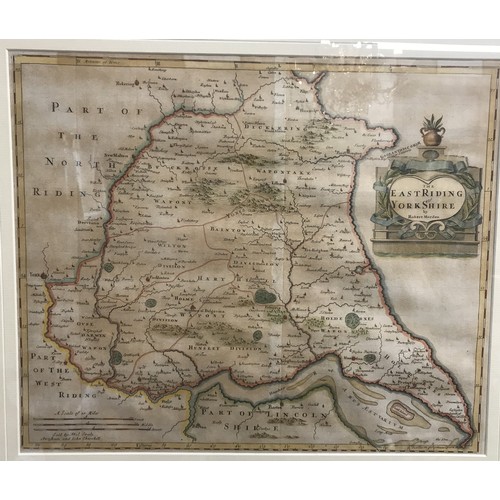 1148 - Robert Morden (British c.1650-1703): 'The East Riding of Yorkshire' engraved map with hand colouring... 