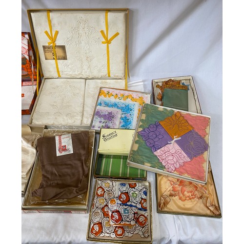 1077 - A quantity of boxed vintage items to include silk stockings, London holeproof Countess Pure Silk Hos... 