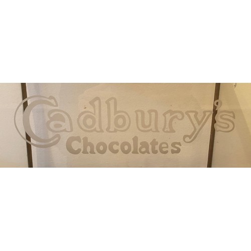 1078 - A vintage counter top Cadbury's Chocolates shop display cabinet with  oak frame. 35.5 h x 48 w x 25.... 