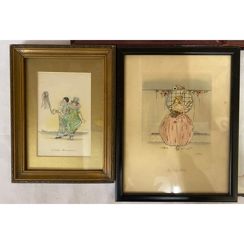 1117 - Six vintage framed prints varying in size largest image 24cm x 16cm signed P E Shand.