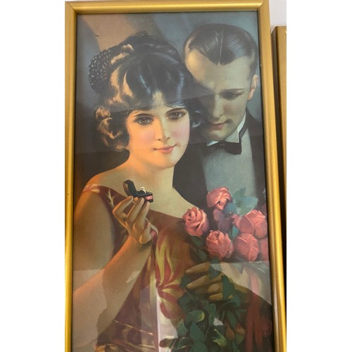 1121 - A pair of Pompeian beauty panel prints 68cm x 18cm largest. 1926 panel signed.