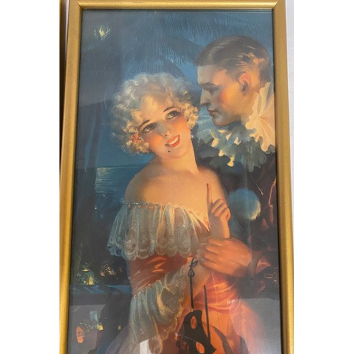 1121 - A pair of Pompeian beauty panel prints 68cm x 18cm largest. 1926 panel signed.