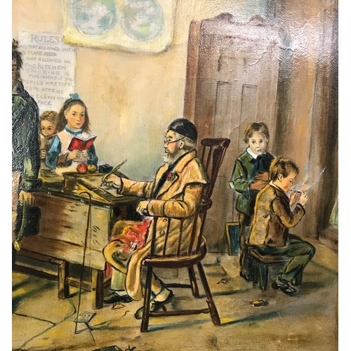 1145 - An oil on board entitled 'Unwilling to school' signed Cha. Hunting 1883 to the lower right image siz... 