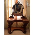 A Victorian mahogany dressing table. 123 w x 56 d x 75cm h. Overall ht to top of the mirror is 170cm... 