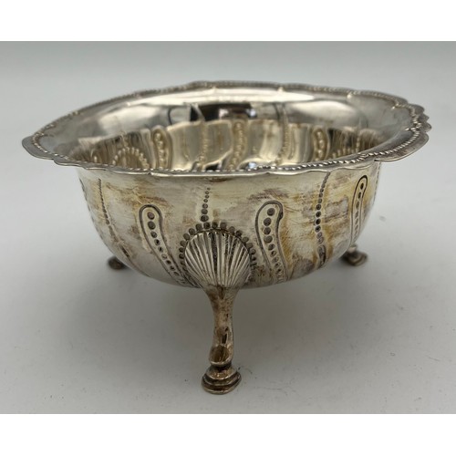 694 - Dublin silver bowl on raised paw feet, maker probably James Wakely and Frank Clarke Wheeler, date ma... 