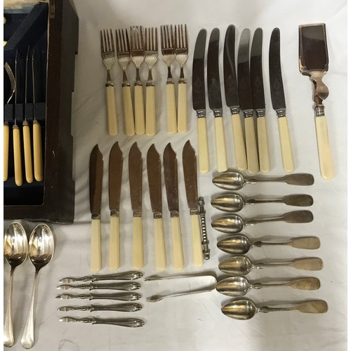 690 - A large quantity of silver plated cutlery to include lobster and walnut picks, some in original boxe... 