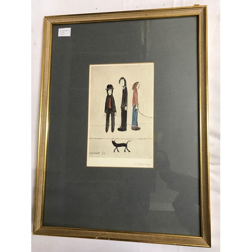 1139 - L S Lowry R.A. - 'Three Men & a Cat',  A limited edition of 850 signed by the artist and bearing the... 