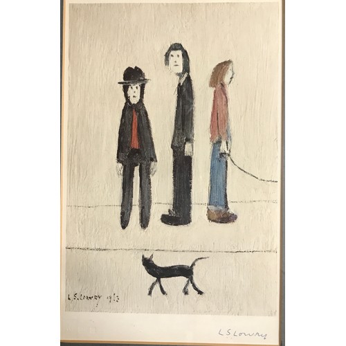 1139 - L S Lowry R.A. - 'Three Men & a Cat',  A limited edition of 850 signed by the artist and bearing the... 