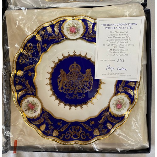 164 - Five Royal Crown Derby Limited Edition commemorative plates to include: Golden Jubilee Gadroon 177/7... 