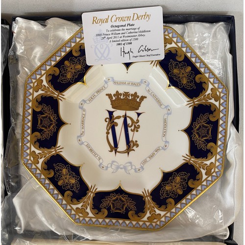 164 - Five Royal Crown Derby Limited Edition commemorative plates to include: Golden Jubilee Gadroon 177/7... 