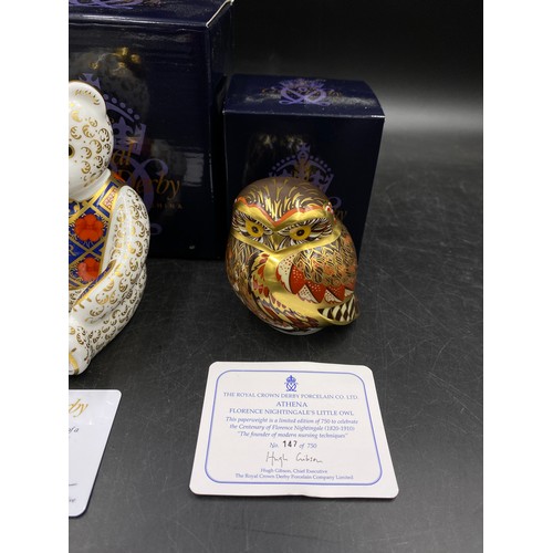 165 - Two Royal Crown Derby special edition paperweights to include: Diamond Jubilee Teddy Bear with gold ... 