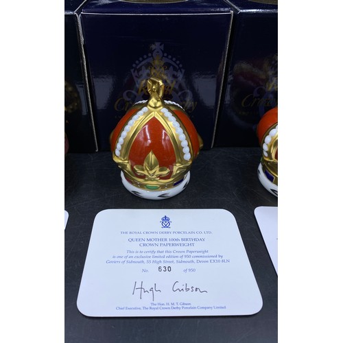 170 - Royal Crown Derby limited edition paperweights to include: Coronation Orb to celebrate the 60th Anni... 