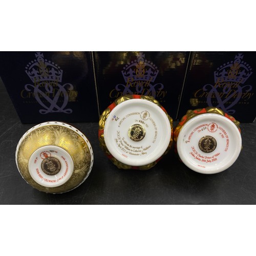 171 - Royal Crown Derby Limited edition paperweights to include: Coronation Orb to commemorate the 50th An... 